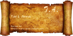 Tari Anna névjegykártya